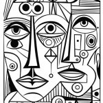 Cubism Art Picasso Coloring Pages for Adults - Printable PDF