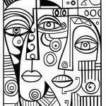 Cubism Art Picasso Coloring Pages for Adults - Printable PDF