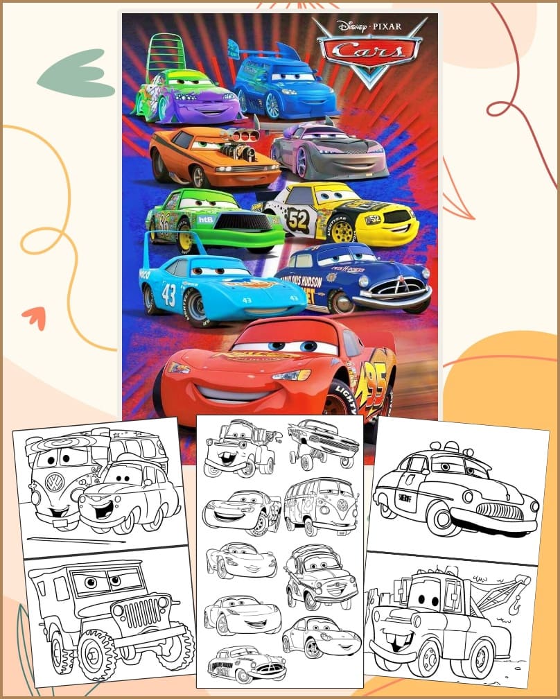 Disney Cars McQueen Coloring Pages for Boys - Printable PDF Disney Cars McQueen Coloring Pages for Boys - Printable PDF