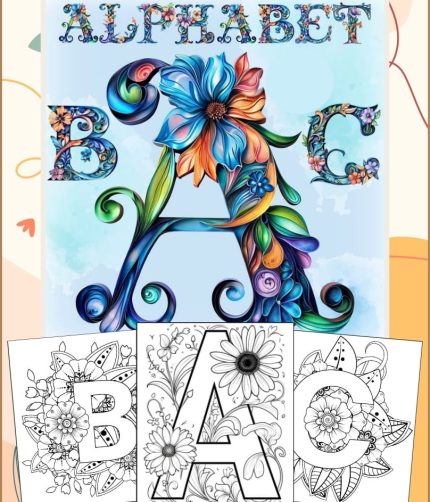 Floral Alphabet Coloring Pages - Printable PDF
