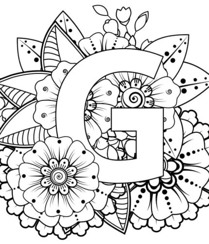 Floral Alphabet Coloring Pages - Printable PDF