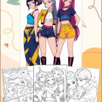 KPop Demon Hunters Coloring Pages for Kids - Printable PDF