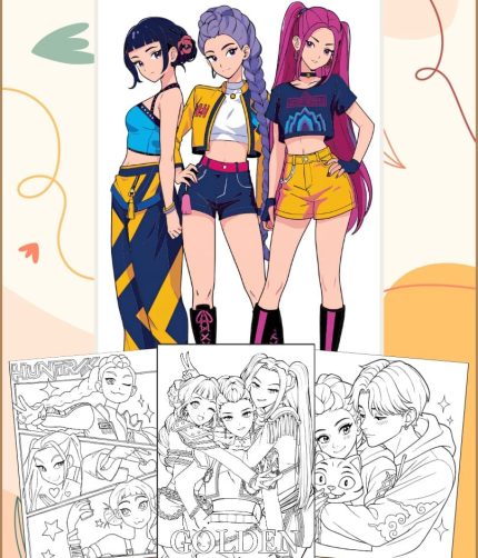 KPop Demon Hunters Coloring Pages for Kids - Printable PDF