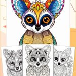 Mandala Lemurs Coloring Pages for Adults - Printable PDF