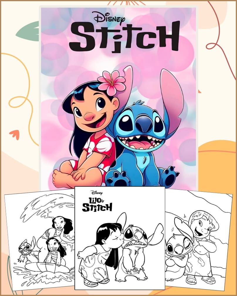 Lilo and Stitch Disney Coloring Pages for Kids - Printable PDF Lilo and Stitch Disney Coloring Pages for Kids - Printable PDF