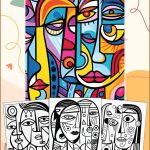 Cubism Art Picasso Coloring Pages for Adults - Printable PDF
