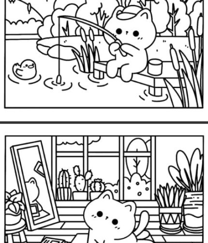 30 Gato Tierno y Mimoso Para Colorear - Imprimir PDF