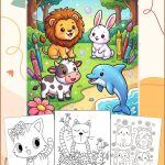 Cute Animals Coloring Pages for Kids - Printable PDF