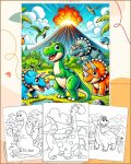 Cute Dinosaurs Coloring Pages - Printable PDF