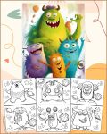 Cute Monsters Coloring Pages - Printable PDF