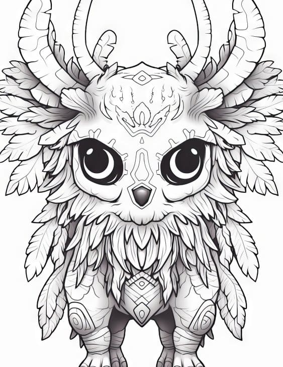 fantasy-animals-cute-coloring-pages-for-adults-2