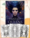 Fantasy Queens Coloring Pages - Printable PDF