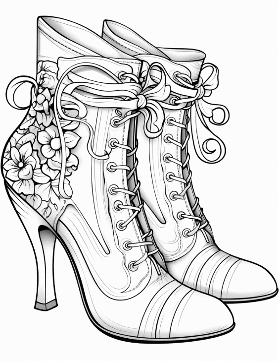 floral-shoes-adult-coloring-pages-printable-3
