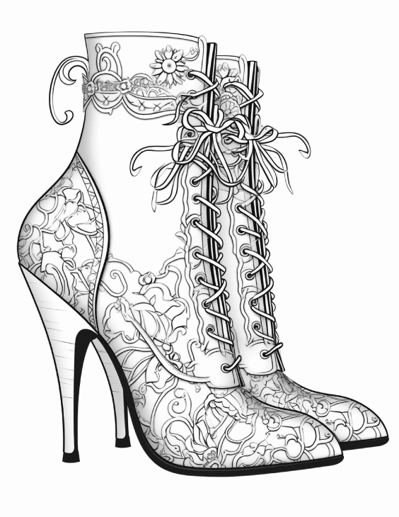 floral-shoes-adult-coloring-pages-printable-4