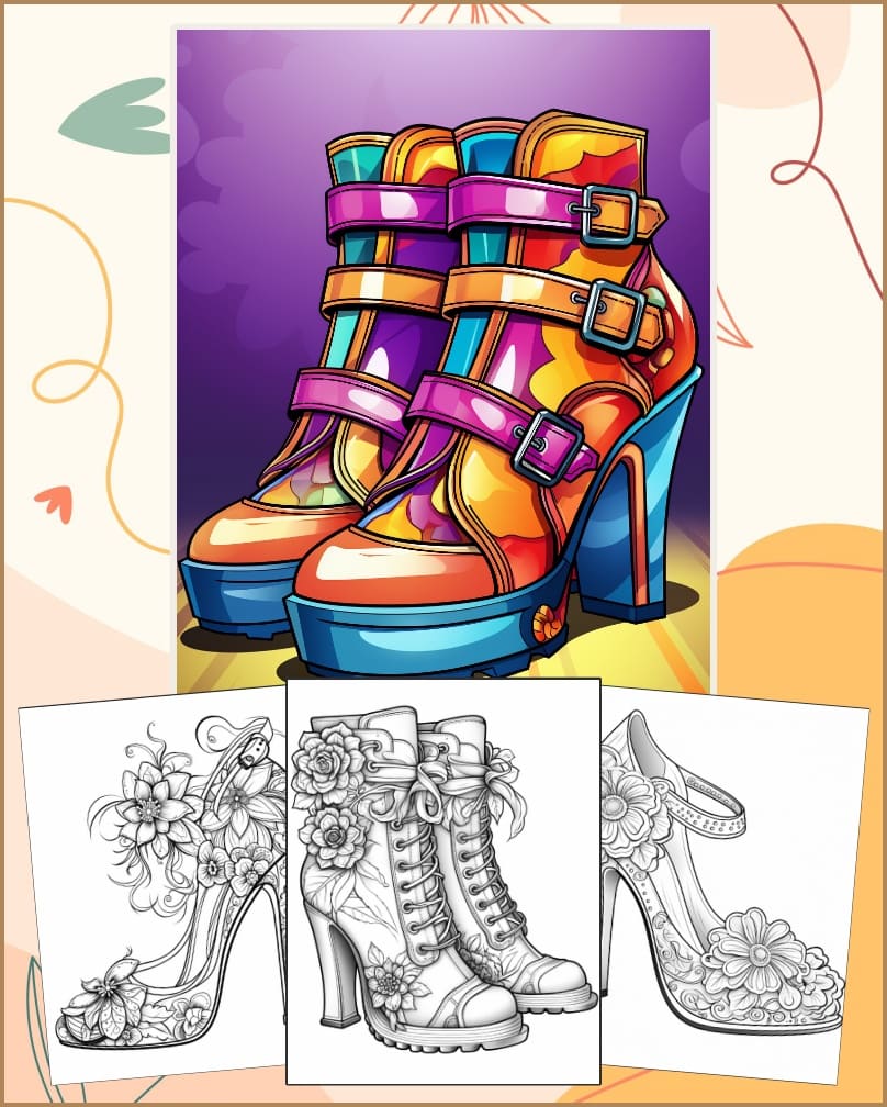 floral-shoes-adult-coloring-pages-printable