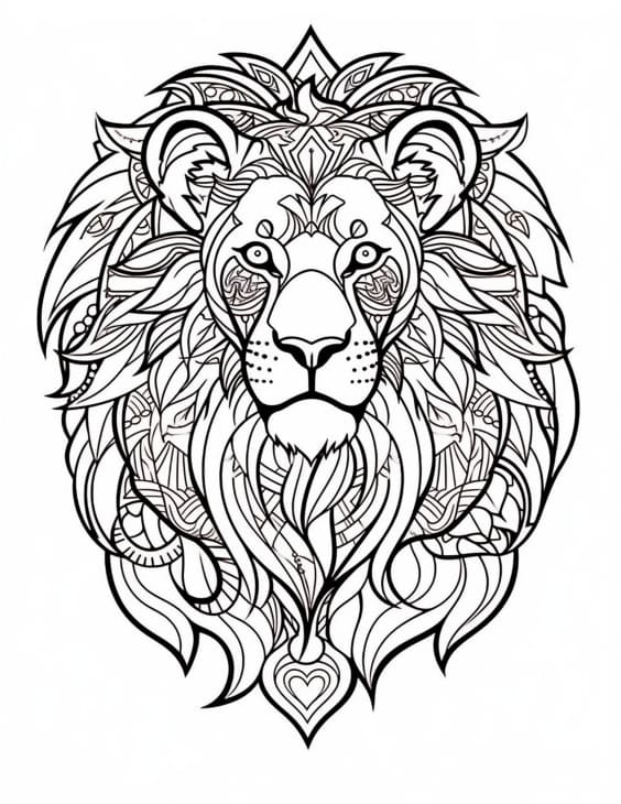 lion-animal-mandala-adult-coloring-pages-4