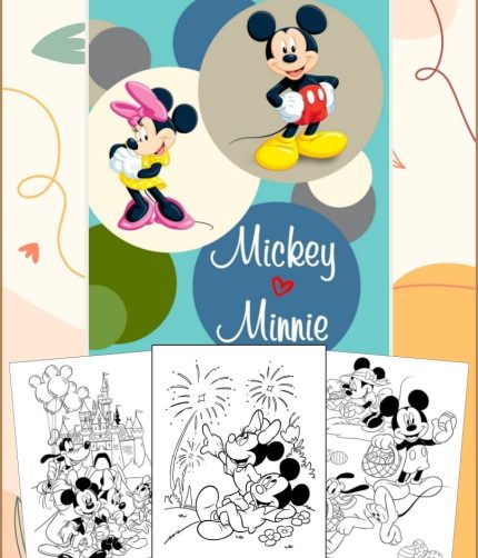 Minnie and Mickey Mouse Coloring Pages for Kids Printable PDF