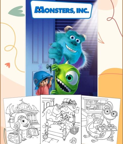 Monsters Inc Coloring Pages for Kids - Printable PDF