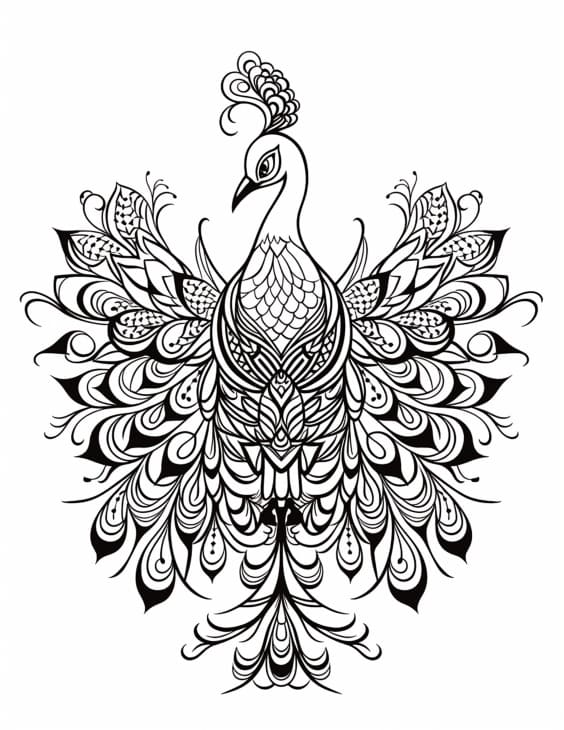 peacock-animal-mandala-adult-coloring-pages-3