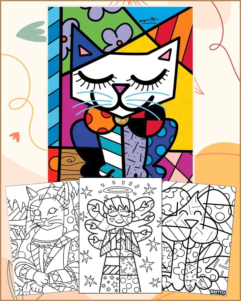Romero Britto Coloring Pages for Kids - Printable PDF Romero Britto Coloring Pages for Kids - Printable PDF