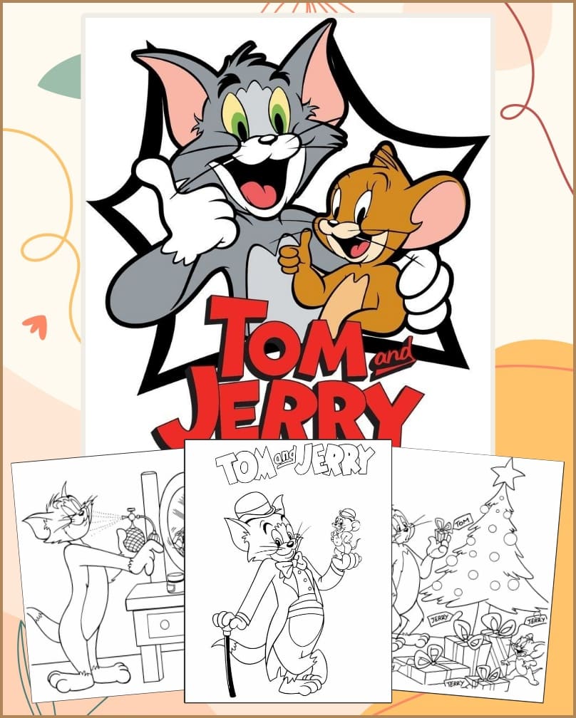 Tom e Jerry Coloring Pages for Kids Printable PDF Tom e Jerry Coloring Pages for Kids Printable PDF